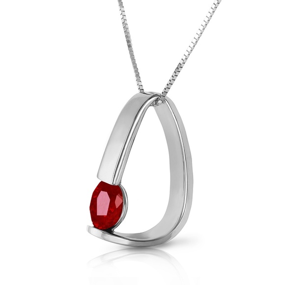 14K. SOLID GOLD MODERN NECKLACE WITH NATURAL RUBY